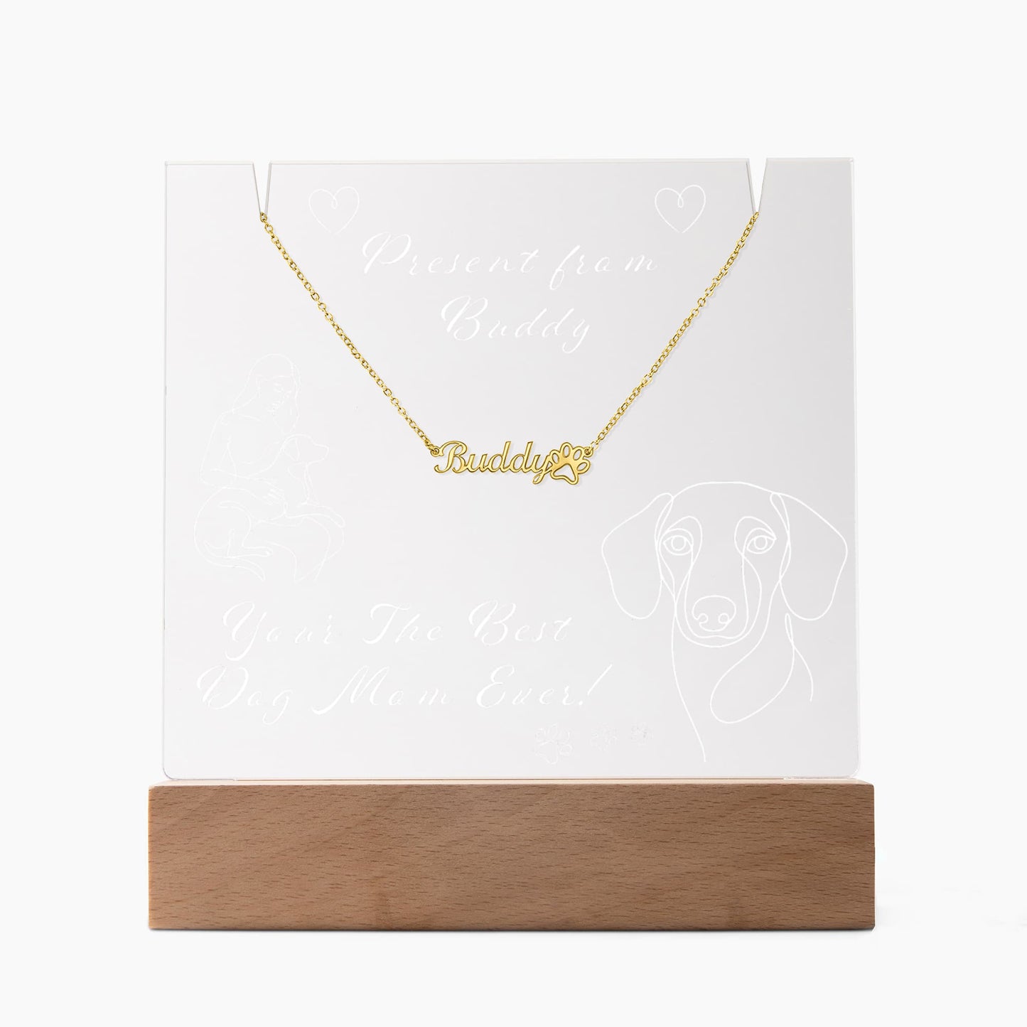 Ashwood Lemi Pet + Custom Pet Name Necklace