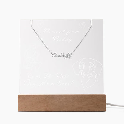 Ashwood Lemi Pet + Custom Pet Name Necklace