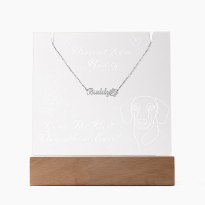 Ashwood Lemi Pet + Custom Pet Name Necklace