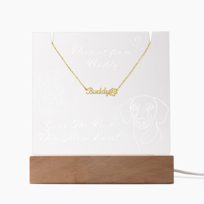 Ashwood Lemi Pet + Custom Pet Name Necklace