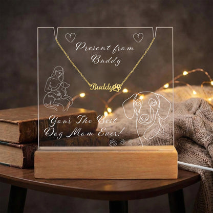 Ashwood Lemi Pet + Custom Pet Name Necklace