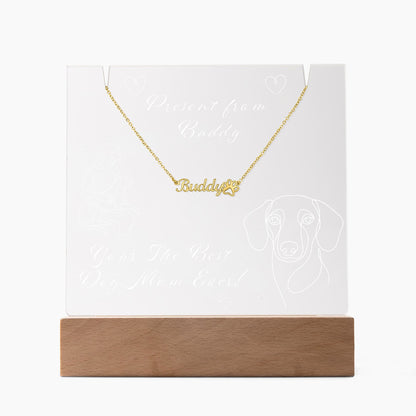 Ashwood Lemi Pet + Custom Pet Name Necklace
