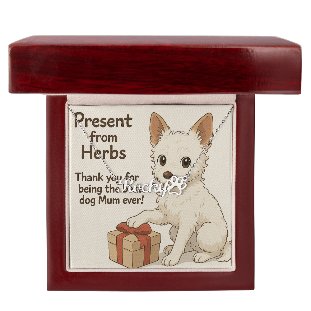 Ashwood Studios - Custom Pet Name Neckless With Personalised Message Card!
