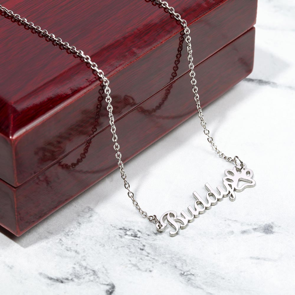 Ashwood Studios - Custom Pet Name Neckless With Personalised Message Card!