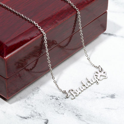 Ashwood Studios - Custom Pet Name Neckless With Personalised Message Card!