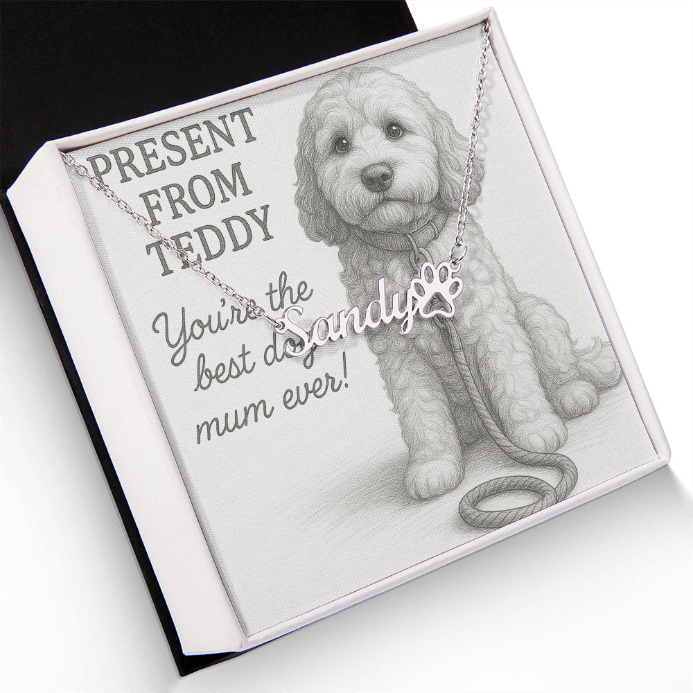 Ashwood Studios - Custom Pet Name Neckless With Personalised Message Card!