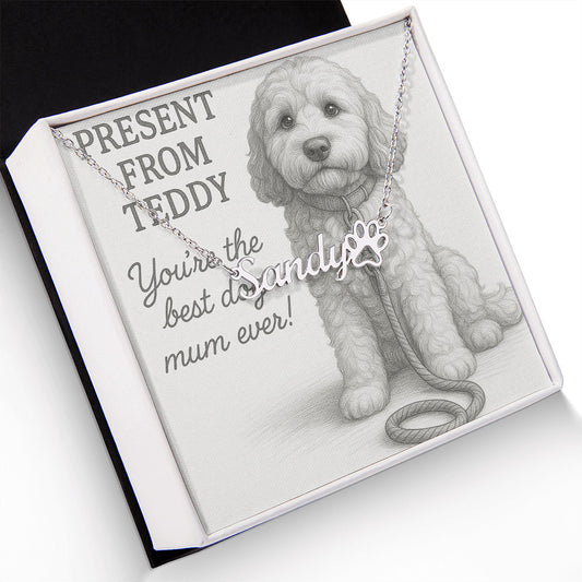 Ashwood Studios - Custom Pet Name Neckless With Personalised Message Card!